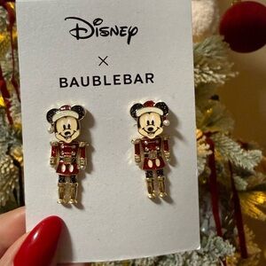 BaubleBar x Disney Christmas Mickey Nutcracker Earrings